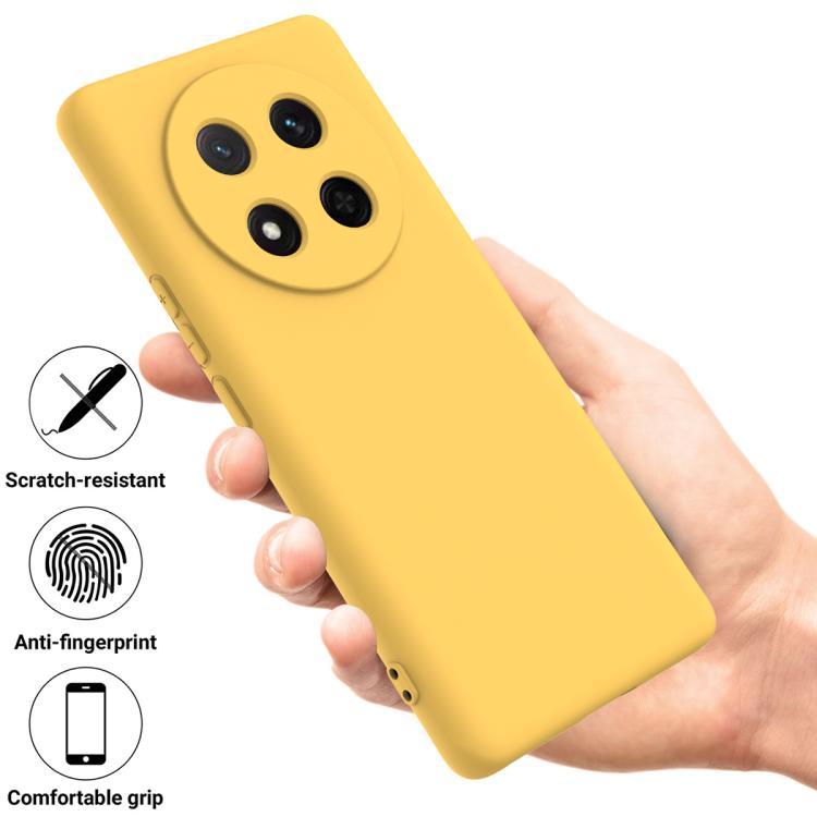 For Honor Magic7 Lite Solid Color Liquid Silicone Dropproof Full Coverage Phone Case(Yellow) - free shipping - PMC TechLife - Order now!