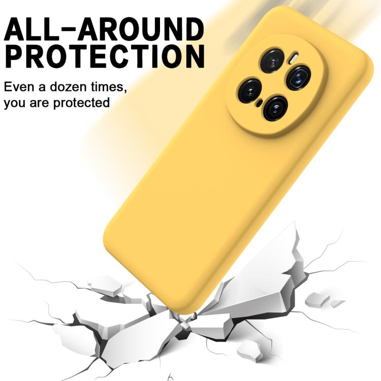 For Honor Magic7 Pro Solid Color Liquid Silicone Dropproof Full Coverage Phone Case(Yellow) - free shipping - PMC TechLife - Order now!
