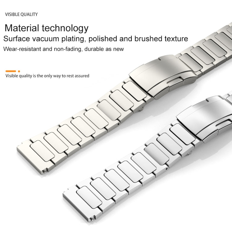 22mm Three Strains Uplift Turtle Buckle Titanium Metal Watch Band(Silver) - Watch Bands by PMC Jewellery | Online Shopping South Africa | PMC Jewellery