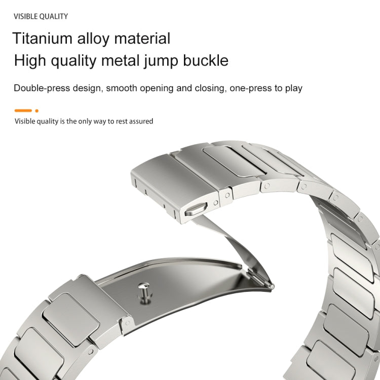 22mm Three Strains Uplift Jump Buckle Titanium Metal Watch Band(Titanium Gray) - Watch Bands by PMC Jewellery | Online Shopping South Africa | PMC Jewellery