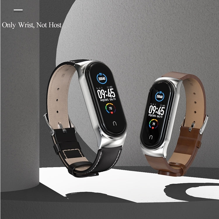 For Xiaomi Mi Band 8 Mijobs CS Case Microfiber PU Leather Watch Band(White Silver) - free shipping - PMc TechLife - Order now!