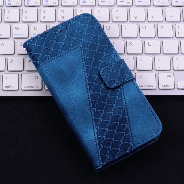 For Honor Magic6 Pro Seven-shaped Embossed Leather Phone Case(Blue) - Honor Cases by PMC Jewellery | Online Shopping South Africa | PMC Jewellery | Buy Now Pay Later Mobicred