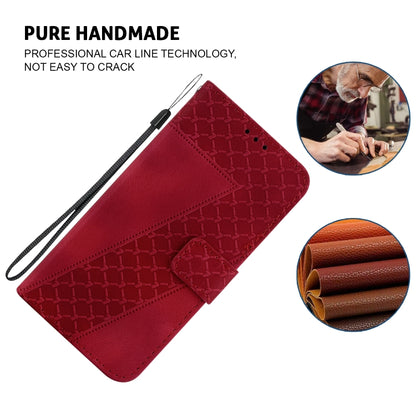 For Honor Magic6 Pro Seven-shaped Embossed Leather Phone Case(Red) - Honor Cases by PMC Jewellery | Online Shopping South Africa | PMC Jewellery | Buy Now Pay Later Mobicred