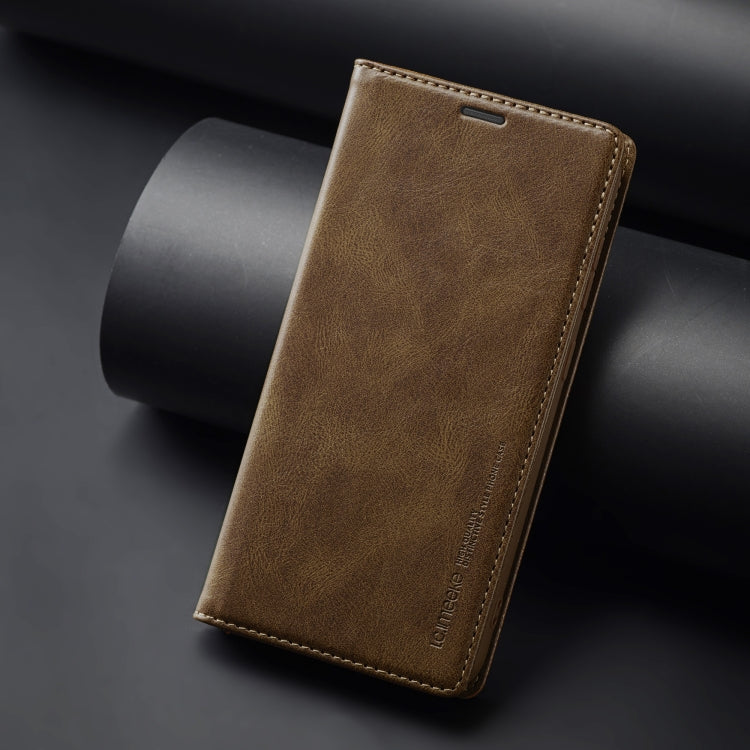 For Samsung Galaxy S24 LC.IMEEKE RFID Anti-theft Leather Phone Case(Brown) - Galaxy S24 5G Cases by LC.IMEEKE | Online Shopping South Africa | PMC Jewellery | Buy Now Pay Later Mobicred