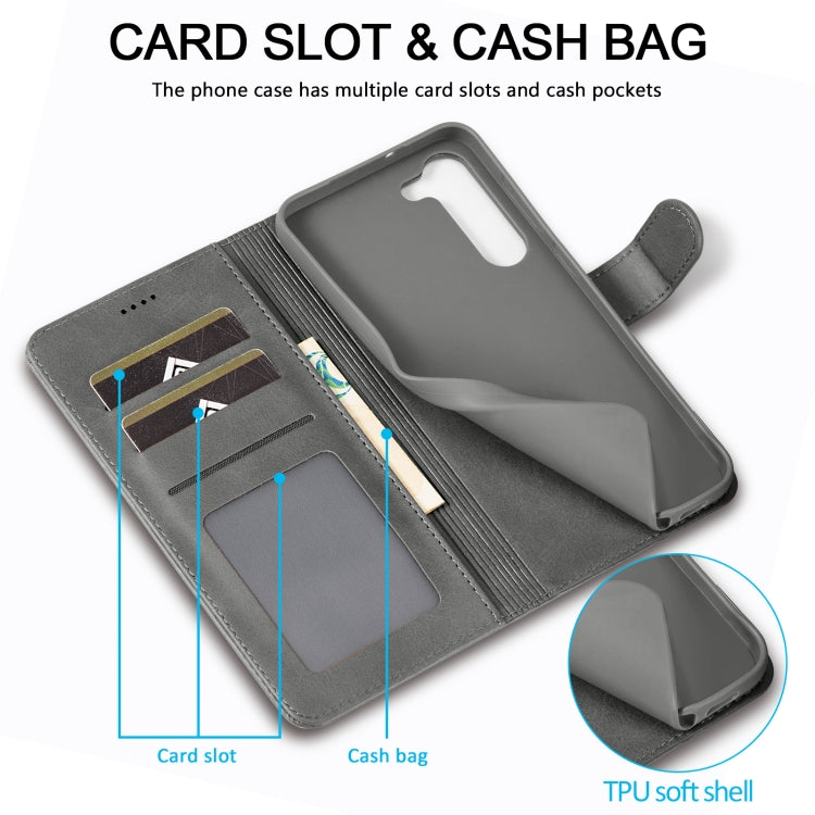 For Samsung Galaxy S24+ 5G LC.IMEEKE Calf Texture Leather Phone Case(Grey) - Galaxy S24+ 5G Cases by LC.IMEEKE | Online Shopping South Africa | PMC Jewellery | Buy Now Pay Later Mobicred