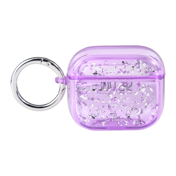 For AirPods Pro 2 Silver Foil Epoxy Bluetooth Earphone Protective Case(Purple) - For AirPods Pro 2 by PMC Jewellery | Online Shopping South Africa | PMC Jewellery | Buy Now Pay Later Mobicred