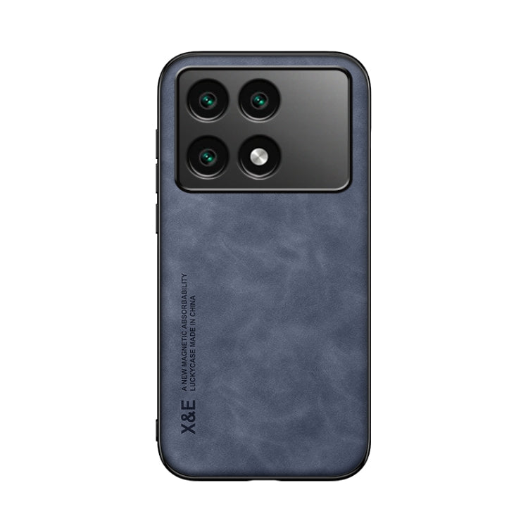 For Xiaomi Redmi K70E Skin Feel Magnetic Leather Back Phone Case(Blue) - K70E Cases by PMC TechLife | Online Shopping South Africa | PMC TechLife