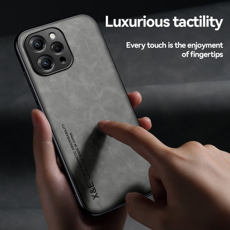 For Xiaomi Redmi Note 13 4G Skin Feel Magnetic Leather Back Phone Case(Dark Grey) - Note 13 Cases by PMC TechLife | Online Shopping South Africa | PMC TechLife | Buy Now Pay Later Mobicred