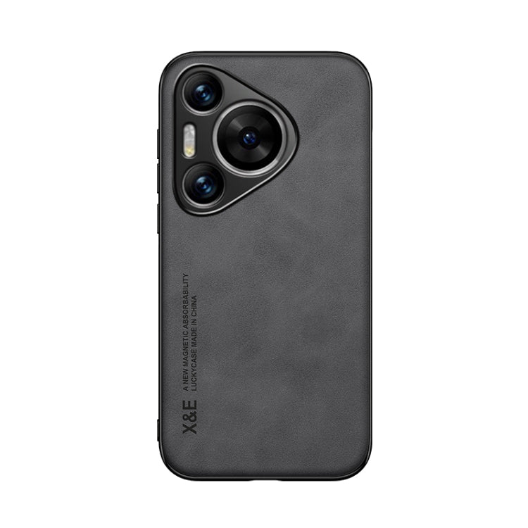 For Huawei Pura 70 Pro Skin Feel Magnetic Leather Back Phone Case(Dark Grey) - Huawei Cases by PMC Jewellery | Online Shopping South Africa | PMC Jewellery | Buy Now Pay Later Mobicred