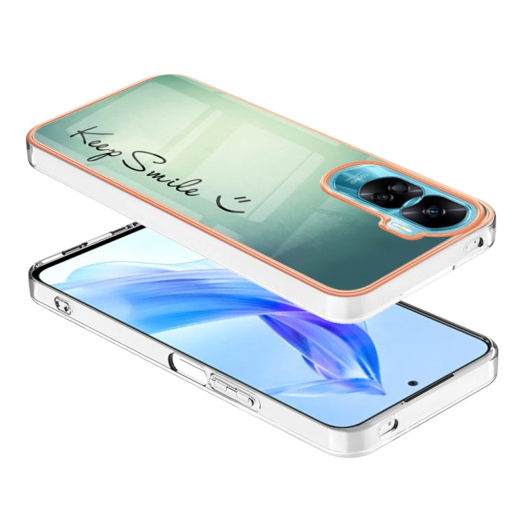 For Honor 90 Lite 5G Electroplating Marble Dual-side IMD Phone Case(Smile) - Honor Cases by PMC TechLife | Online Shopping South Africa | PMC TechLife | Buy Now Pay Later Mobicred