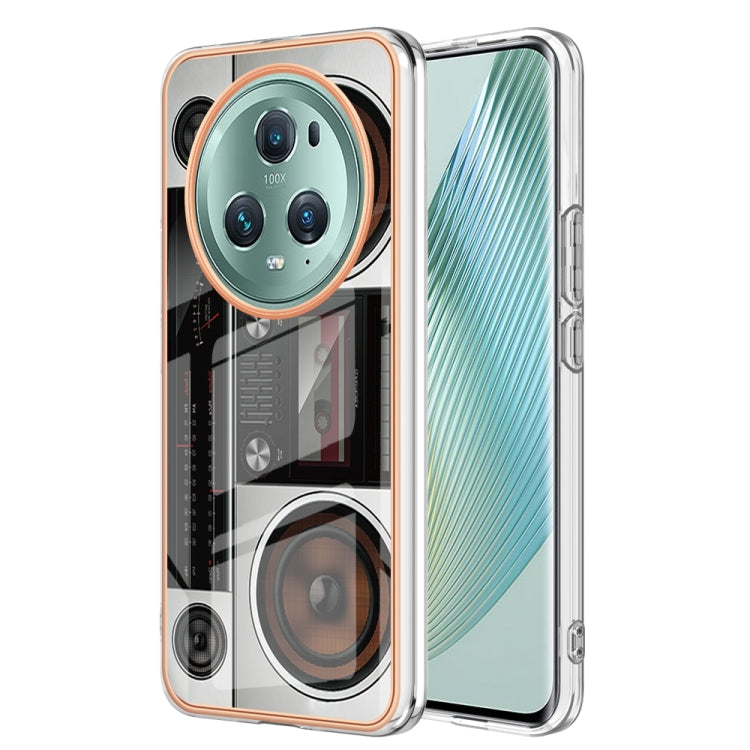 For Honor Magic 5 Pro Electroplating Marble Dual-side IMD Phone Case(Retro Radio) - Honor Cases by PMC TechLife | Online Shopping South Africa | PMC TechLife | Buy Now Pay Later Mobicred