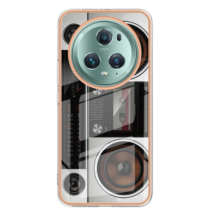 For Honor Magic 5 Pro Electroplating Marble Dual-side IMD Phone Case(Retro Radio) - Honor Cases by PMC TechLife | Online Shopping South Africa | PMC TechLife | Buy Now Pay Later Mobicred