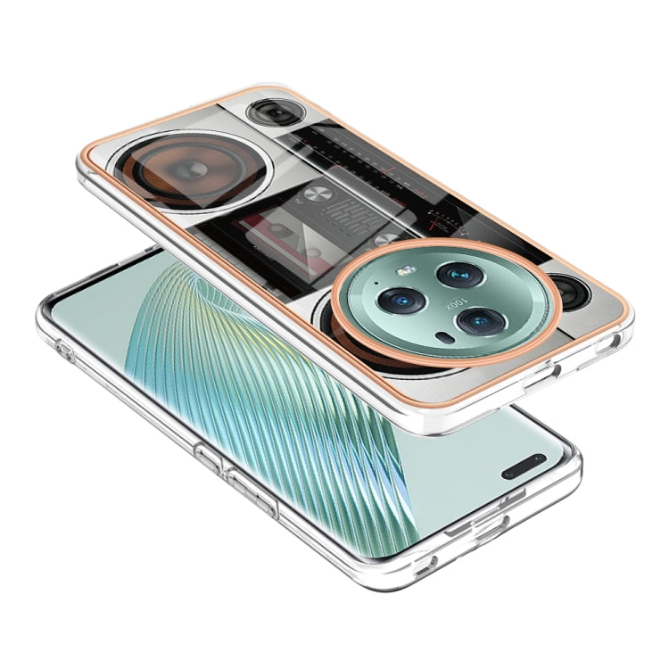 For Honor Magic 5 Pro Electroplating Marble Dual-side IMD Phone Case(Retro Radio) - Honor Cases by PMC TechLife | Online Shopping South Africa | PMC TechLife | Buy Now Pay Later Mobicred