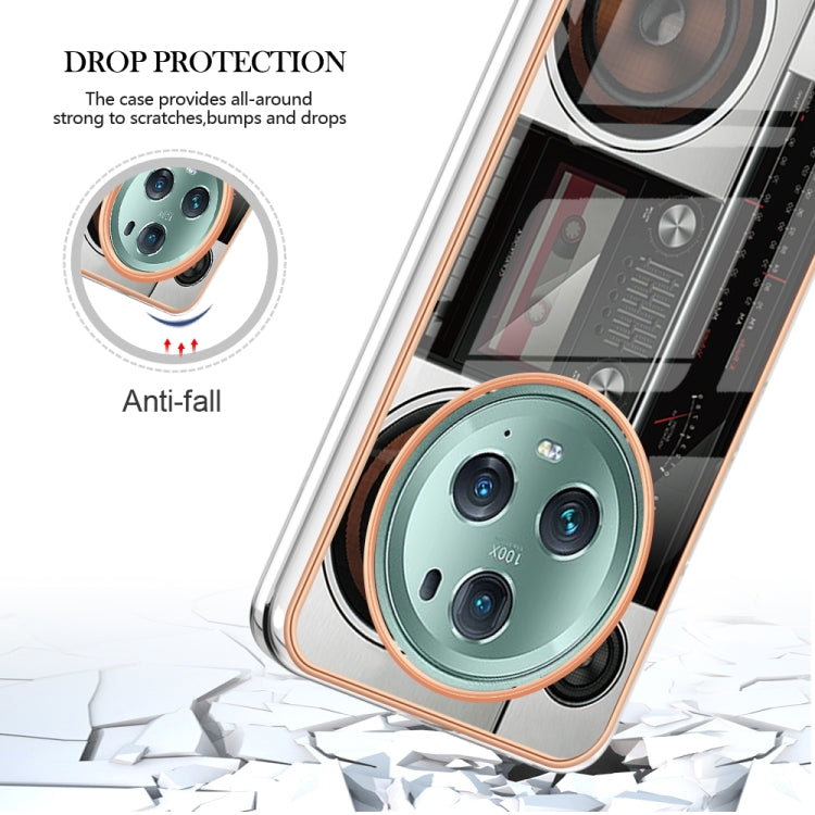 For Honor Magic 5 Pro Electroplating Marble Dual-side IMD Phone Case(Retro Radio) - Honor Cases by PMC TechLife | Online Shopping South Africa | PMC TechLife | Buy Now Pay Later Mobicred