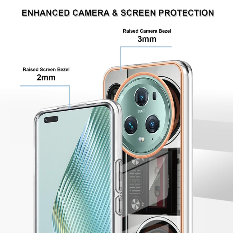 For Honor Magic 5 Pro Electroplating Marble Dual-side IMD Phone Case(Retro Radio) - Honor Cases by PMC TechLife | Online Shopping South Africa | PMC TechLife | Buy Now Pay Later Mobicred