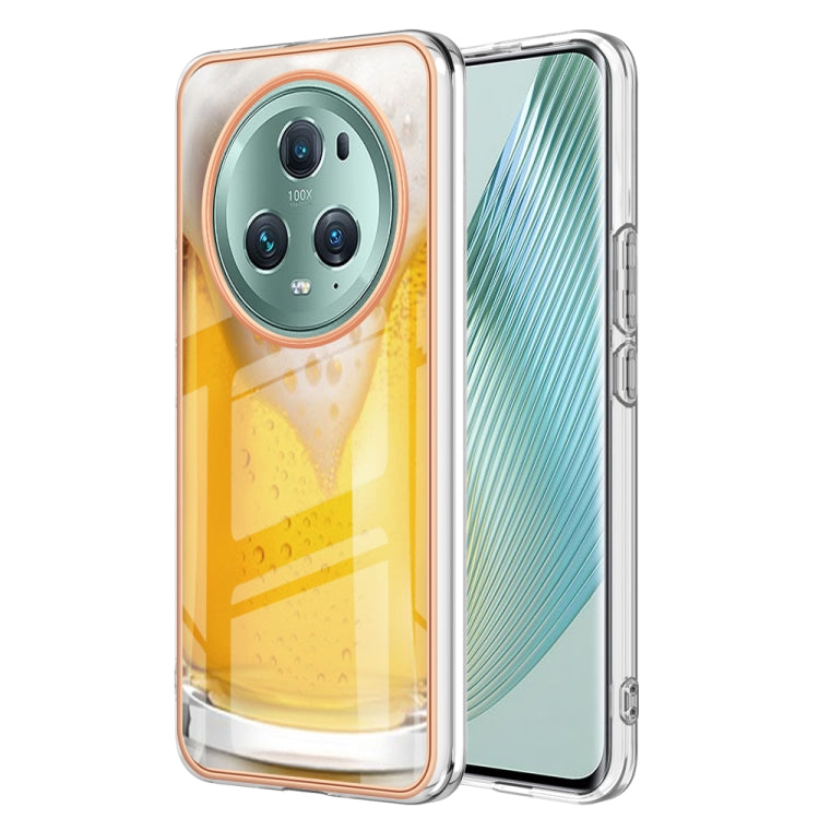 For Honor Magic 5 Pro Electroplating Marble Dual-side IMD Phone Case(Draft Beer) - Honor Cases by PMC TechLife | Online Shopping South Africa | PMC TechLife | Buy Now Pay Later Mobicred