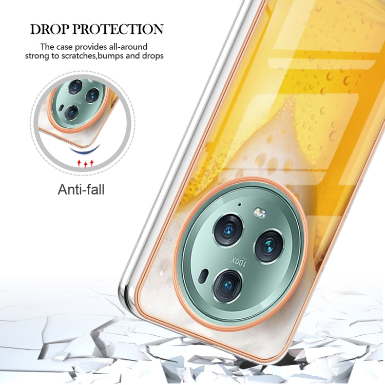 For Honor Magic 5 Pro Electroplating Marble Dual-side IMD Phone Case(Draft Beer) - Honor Cases by PMC TechLife | Online Shopping South Africa | PMC TechLife | Buy Now Pay Later Mobicred
