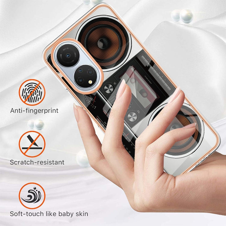 For Honor X7 Electroplating Marble Dual-side IMD Phone Case(Retro Radio) - Honor Cases by PMC TechLife | Online Shopping South Africa | PMC TechLife | Buy Now Pay Later Mobicred
