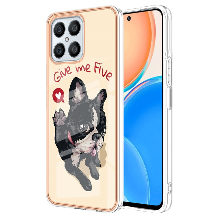 For Honor X8 4G Electroplating Marble Dual-side IMD Phone Case(Lucky Dog) - Honor Cases by PMC TechLife | Online Shopping South Africa | PMC TechLife | Buy Now Pay Later Mobicred