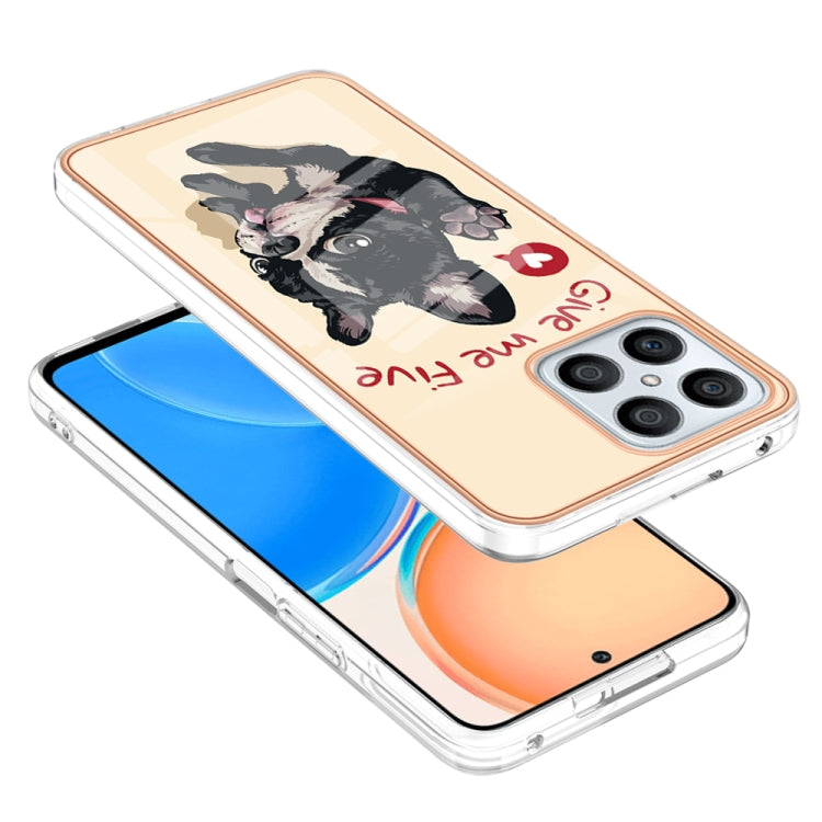 For Honor X8 4G Electroplating Marble Dual-side IMD Phone Case(Lucky Dog) - Honor Cases by PMC TechLife | Online Shopping South Africa | PMC TechLife | Buy Now Pay Later Mobicred