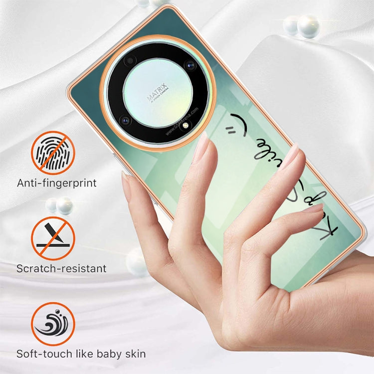 For Honor X9a / Magic5 Lite Electroplating Marble Dual-side IMD Phone Case(Smile) - Honor Cases by PMC TechLife | Online Shopping South Africa | PMC TechLife | Buy Now Pay Later Mobicred