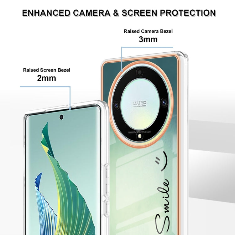 For Honor X9a / Magic5 Lite Electroplating Marble Dual-side IMD Phone Case(Smile) - Honor Cases by PMC TechLife | Online Shopping South Africa | PMC TechLife | Buy Now Pay Later Mobicred