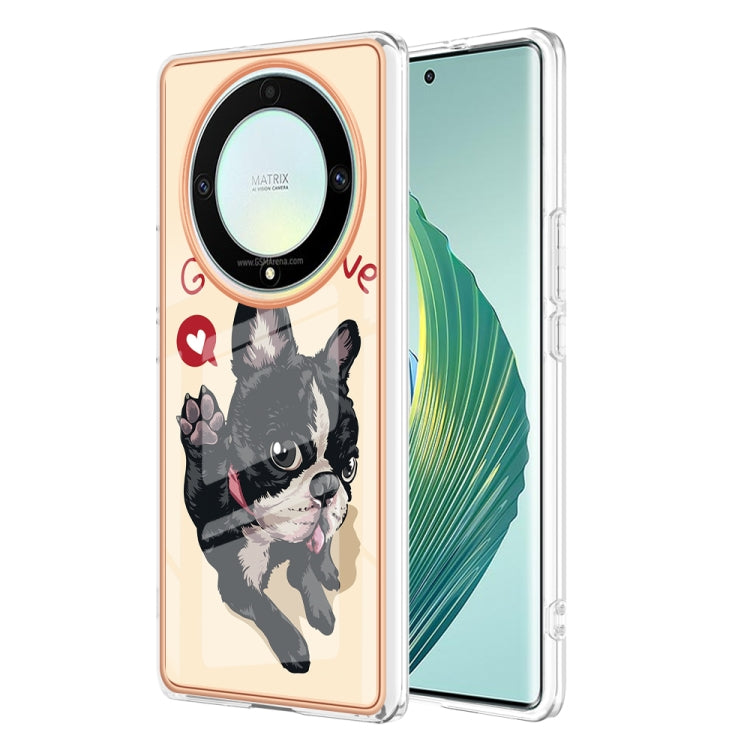 For Honor X9a / Magic5 Lite Electroplating Marble Dual-side IMD Phone Case(Lucky Dog) - Honor Cases by PMC TechLife | Online Shopping South Africa | PMC TechLife | Buy Now Pay Later Mobicred