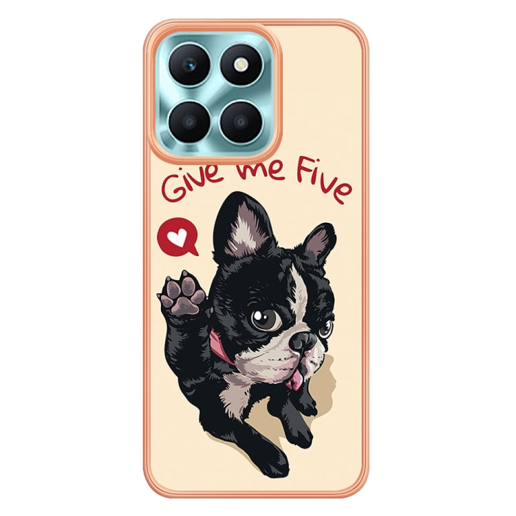 For Honor X6a Electroplating Marble Dual-side IMD Phone Case(Lucky Dog) - Honor Cases by PMC TechLife | Online Shopping South Africa | PMC TechLife | Buy Now Pay Later Mobicred