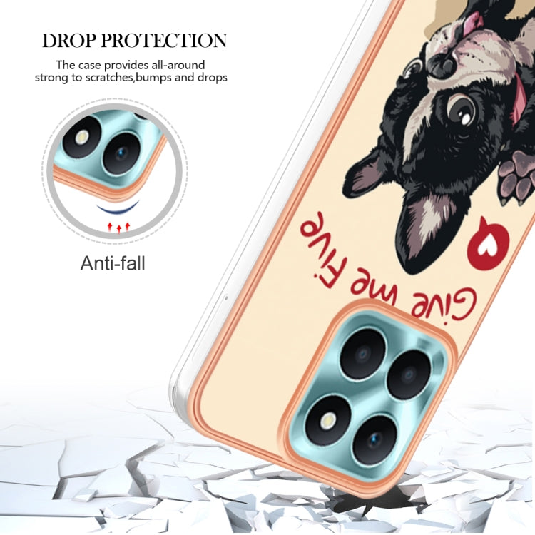 For Honor X6a Electroplating Marble Dual-side IMD Phone Case(Lucky Dog) - Honor Cases by PMC TechLife | Online Shopping South Africa | PMC TechLife | Buy Now Pay Later Mobicred