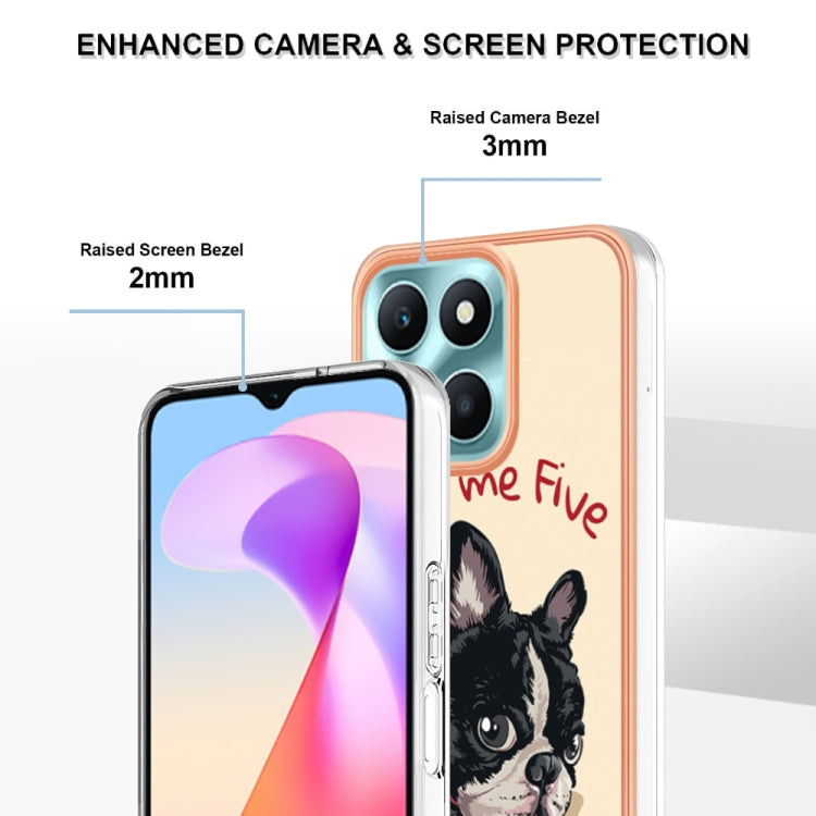 For Honor X6a Electroplating Marble Dual-side IMD Phone Case(Lucky Dog) - Honor Cases by PMC TechLife | Online Shopping South Africa | PMC TechLife | Buy Now Pay Later Mobicred