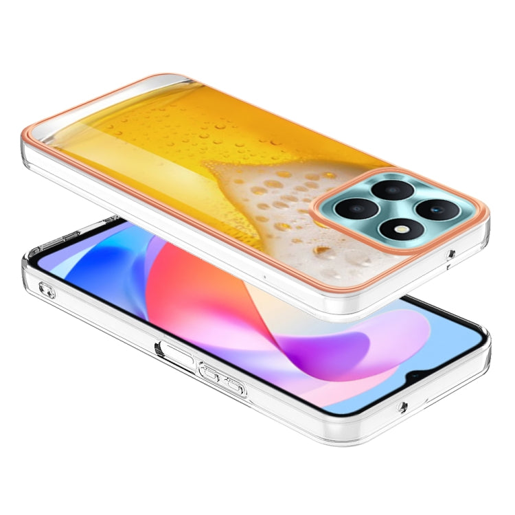 For Honor X6a Electroplating Marble Dual-side IMD Phone Case(Draft Beer) - Honor Cases by PMC Jewellery | Online Shopping South Africa | PMC Jewellery | Buy Now Pay Later Mobicred