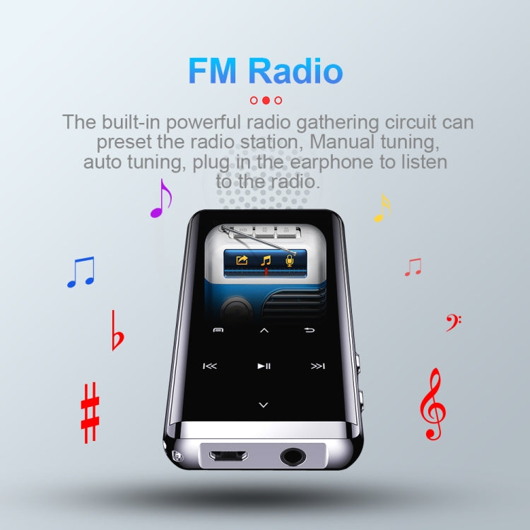 JNN M13 1.8 Inch LCD Screen Touch HiFi MP3 Player, Memory:8GB(With Bluetooth) - free shipping - PMC TechLife - Order now!