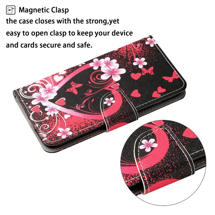 For iPhone 16 3D Colored Drawing Flip Leather Phone Case(Red Heart) - iPhone 16 Cases by PMC TechLife | Online Shopping South Africa | PMC TechLife | Buy Now Pay Later Mobicred