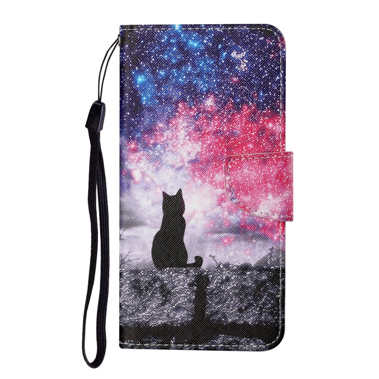 For iPhone 16 3D Colored Drawing Flip Leather Phone Case(Star Cat) - iPhone 16 Cases by PMC Jewellery | Online Shopping South Africa | PMC Jewellery | Buy Now Pay Later Mobicred