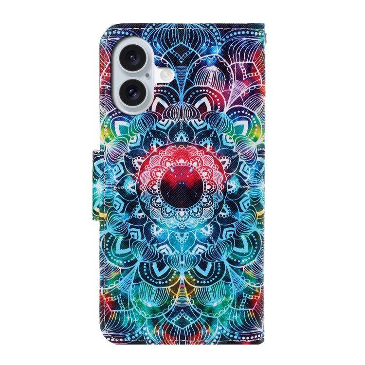 For iPhone 16 3D Colored Drawing Flip Leather Phone Case(Mandala) - iPhone 16 Cases by PMC TechLife | Online Shopping South Africa | PMC TechLife | Buy Now Pay Later Mobicred