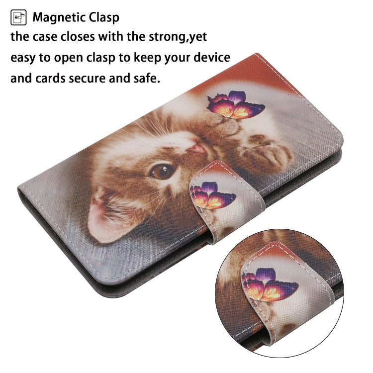 For iPhone 16 3D Colored Drawing Flip Leather Phone Case(Butterfly Cat) - iPhone 16 Cases by PMC Jewellery | Online Shopping South Africa | PMC Jewellery | Buy Now Pay Later Mobicred