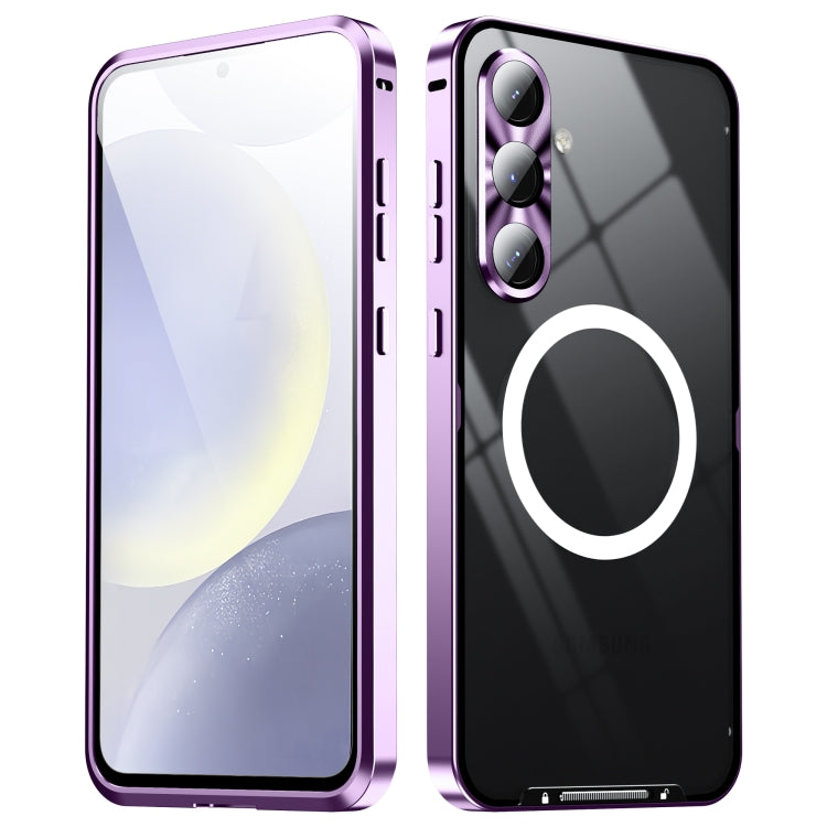 For Samsung Galaxy S24 FE 5G MagSafe Magnetic Frosted Metal Phone Case(Purple) - Galaxy S24 FE 5G Cases by PMC Jewellery | Online Shopping South Africa | PMC Jewellery | Buy Now Pay Later Mobicred