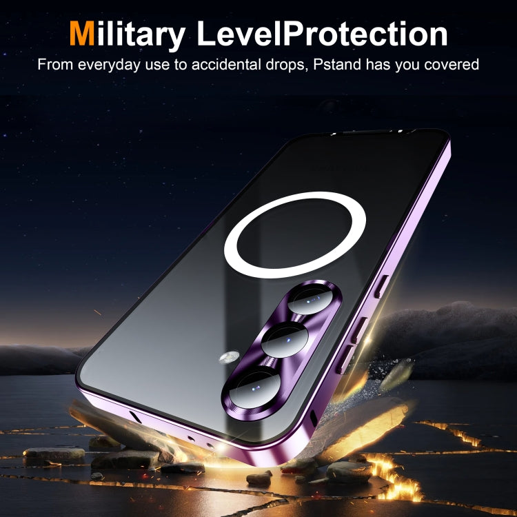 For Samsung Galaxy S24 FE 5G MagSafe Magnetic Frosted Metal Phone Case(Purple) - Galaxy S24 FE 5G Cases by PMC Jewellery | Online Shopping South Africa | PMC Jewellery | Buy Now Pay Later Mobicred