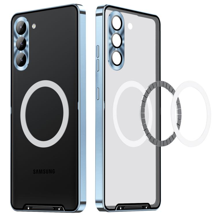 For Samsung Galaxy S25+ 5G MagSafe Magnetic Frosted Metal Phone Case(Blue) - Galaxy S25+ 5G Cases by PMC Jewellery | Online Shopping South Africa | PMC Jewellery | Buy Now Pay Later Mobicred