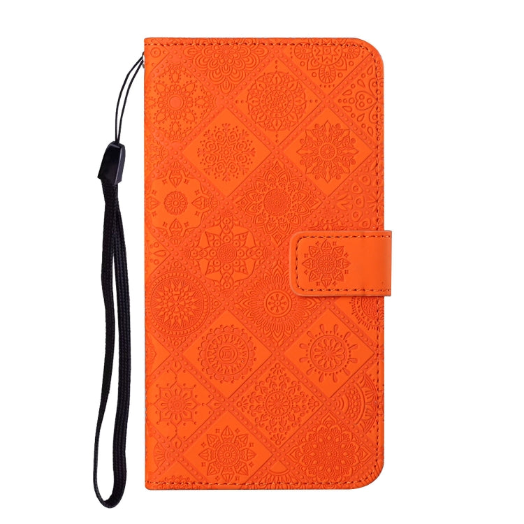 For iPhone 16 Ethnic Style Embossed Pattern Leather Phone Case(Orange) - iPhone 16 Cases by PMC TechLife | Online Shopping South Africa | PMC TechLife | Buy Now Pay Later Mobicred