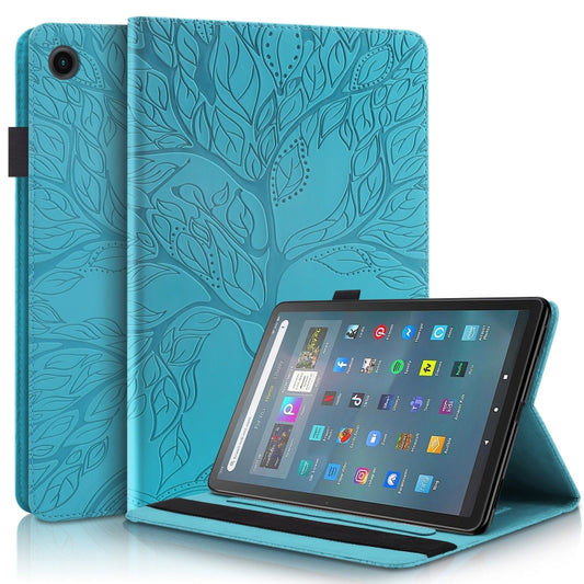 For Amazon Fire Max 11 Life Tree Series Horizontal Flip Leather Tablet Case(Lake Blue) - Amazon by PMC Jewellery | Online Shopping South Africa | PMC Jewellery | Buy Now Pay Later Mobicred