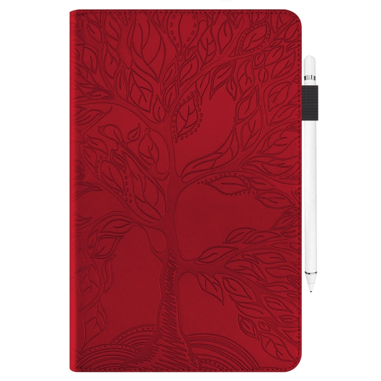 For Samsung Galaxy Tab S9 / S8 / S7 Life Tree Series Horizontal Flip Leather Tablet Case(Red) - Galaxy Tab S8 Cases by PMC Jewellery | Online Shopping South Africa | PMC Jewellery | Buy Now Pay Later Mobicred