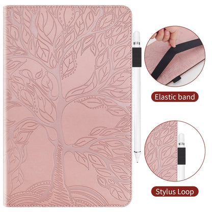 For Samsung Galaxy Tab S9 / S8 / S7 Life Tree Series Horizontal Flip Leather Tablet Case(Rose Gold) - Galaxy Tab S8 Cases by PMC Jewellery | Online Shopping South Africa | PMC Jewellery | Buy Now Pay Later Mobicred