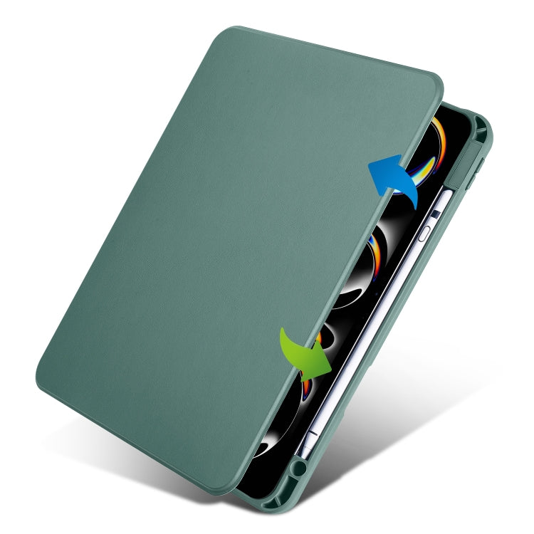 For iPad Pro 13 2024 Acrylic 360 Rotation Detachable Leather Tablet Case(Deep Green) - iPad Pro 13 2024 Cases by PMC Jewellery | Online Shopping South Africa | PMC Jewellery | Buy Now Pay Later Mobicred