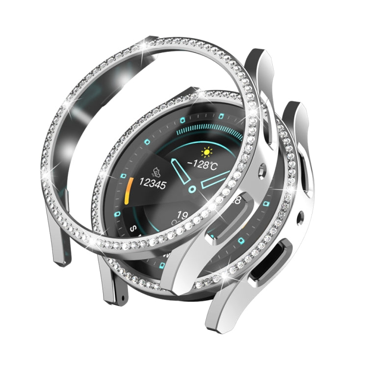 For Samsung Galaxy Watch 6 44mm Diamond Hollow PC Watch Protective Case(Silver) - Watch Cases by PMC TechLife | Online Shopping South Africa | PMC TechLife