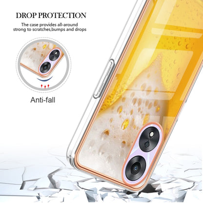 For OPPO A78 / A58 Electroplating Marble Dual-side IMD Phone Case(Draft Beer) - OPPO Cases by PMC Jewellery | Online Shopping South Africa | PMC Jewellery | Buy Now Pay Later Mobicred