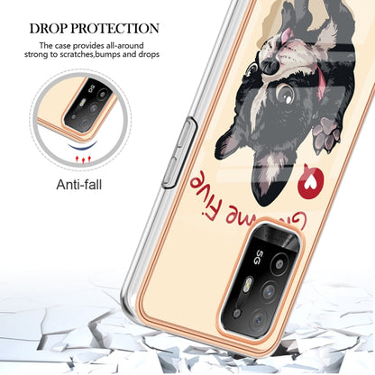 For OPPO A94 5G / A95 5G Electroplating Marble Dual-side IMD Phone Case(Lucky Dog) - OPPO Cases by PMC Jewellery | Online Shopping South Africa | PMC Jewellery | Buy Now Pay Later Mobicred