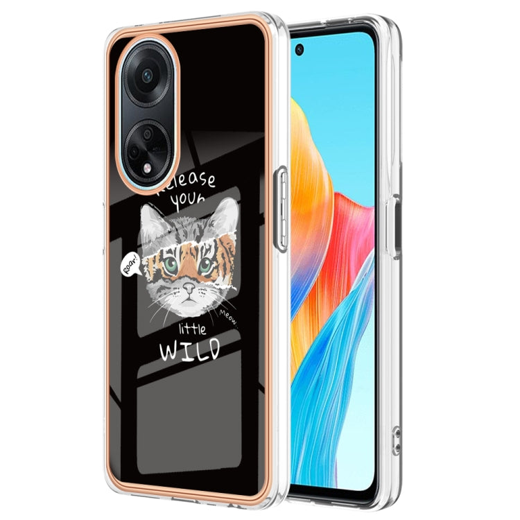 For OPPO A98 Electroplating Marble Dual-side IMD Phone Case(Natural Growth) - OPPO Cases by PMC Jewellery | Online Shopping South Africa | PMC Jewellery | Buy Now Pay Later Mobicred