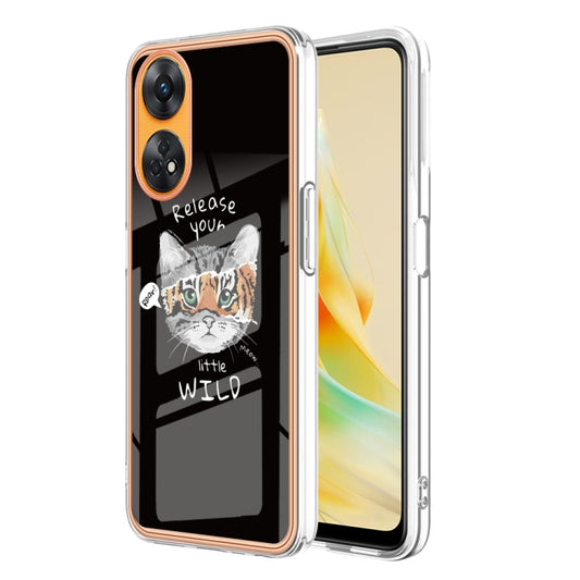 For OPPO Reno8 T 4G Electroplating Marble Dual-side IMD Phone Case(Natural Growth) - OPPO Cases by PMC Jewellery | Online Shopping South Africa | PMC Jewellery | Buy Now Pay Later Mobicred