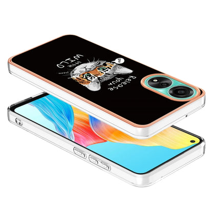 For OPPO A78 4G Electroplating Marble Dual-side IMD Phone Case(Natural Growth) - OPPO Cases by PMC Jewellery | Online Shopping South Africa | PMC Jewellery | Buy Now Pay Later Mobicred